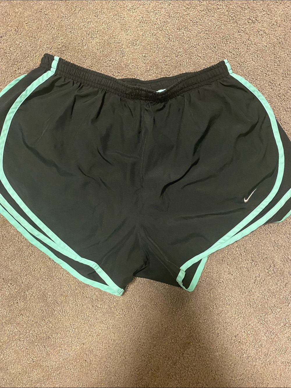 Nike Women’s Black Athletic Shorts with Mint Trim